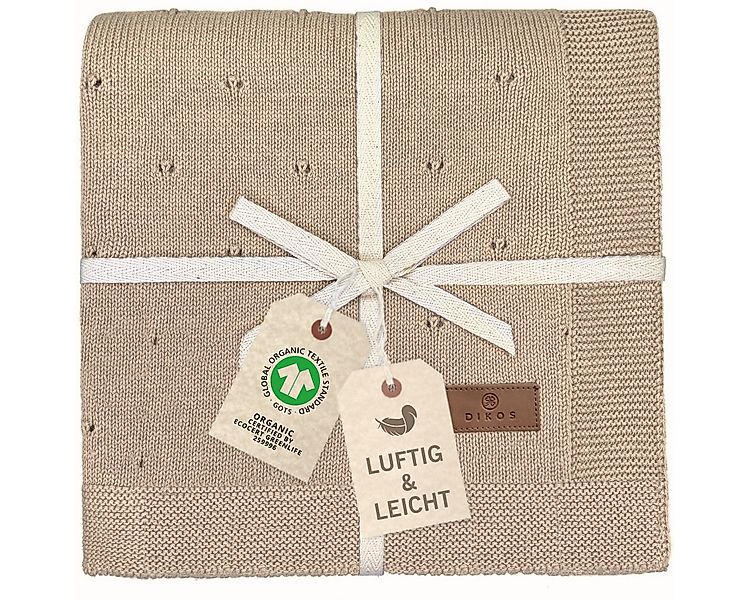 Babydecke DIKOS® Babydecke aus *100%* Bio Baumwolle, Strickdecke, Geschenk, günstig online kaufen