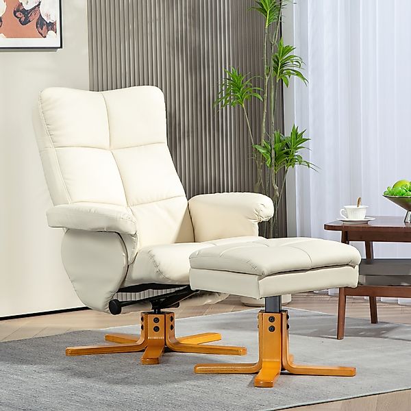 HOMCOM Relaxsessel mit Hocker, Stauraum, Gepolstert Fernsehsessel mit Liege günstig online kaufen