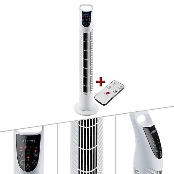 Arebos Turmventilator mit Timer, 40 Watt, günstig online kaufen