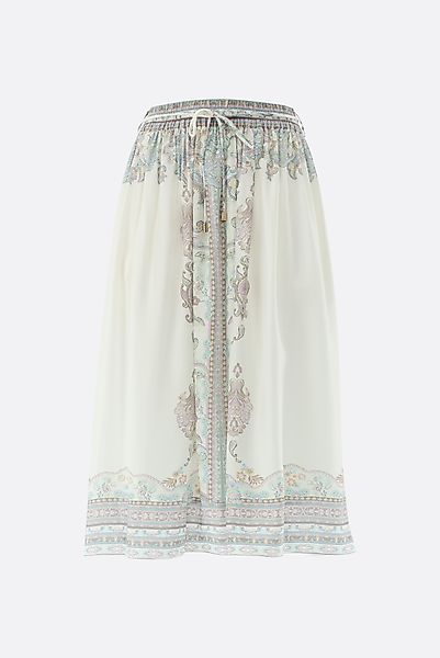 Midi-Rock aus Seide mit Druck günstig online kaufen