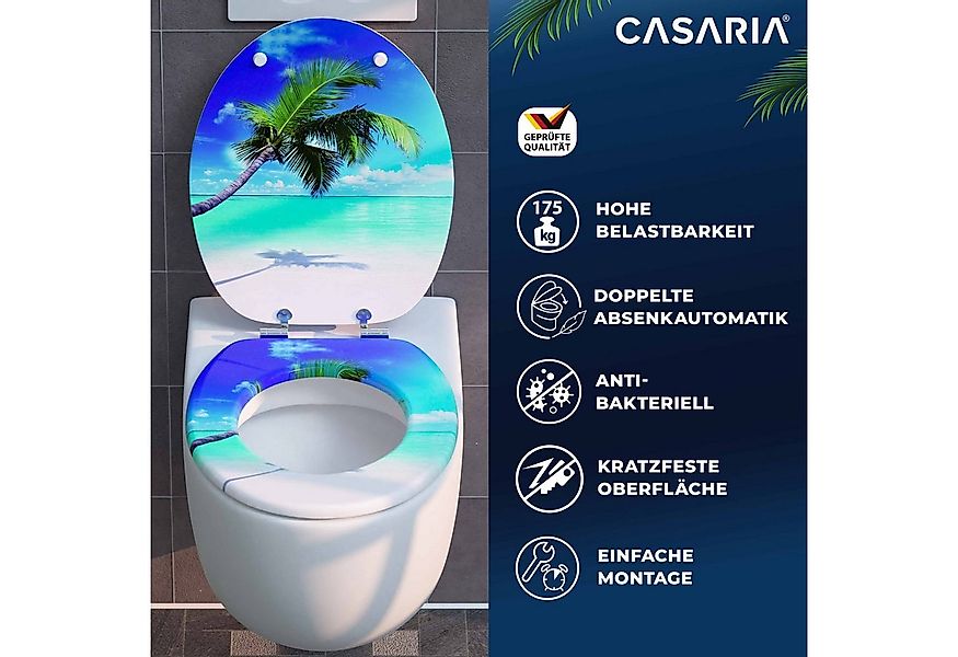 Casaria WC-Sitz, Doppelte Absenkautomatik MDF Holz hygienisch Toilettensitz günstig online kaufen