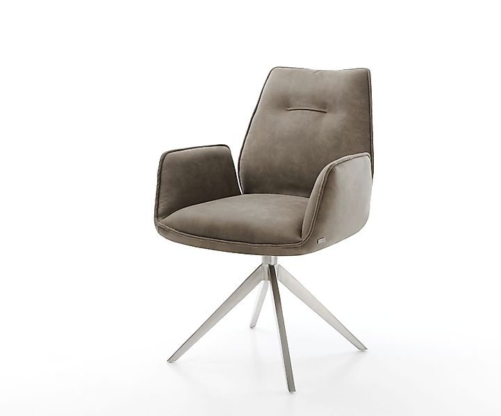 Esszimmerstuhl Zoa-Flex Mikrofaser Taupe Vintage Kreuzgestell breit Edelsta günstig online kaufen