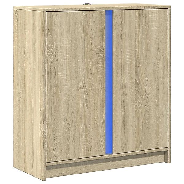 vidaXL LED-Sideboard Sonoma-Eiche 77x34x85 cm Holzwerkstoff 852133 günstig online kaufen