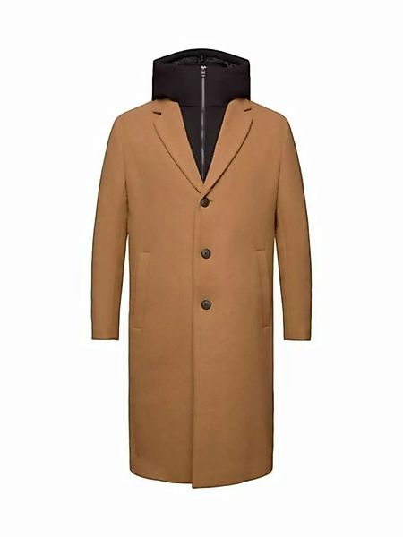 Esprit Collection Wollmantel Mantel mit abnehmbarer Kapuze aus Wollmix günstig online kaufen