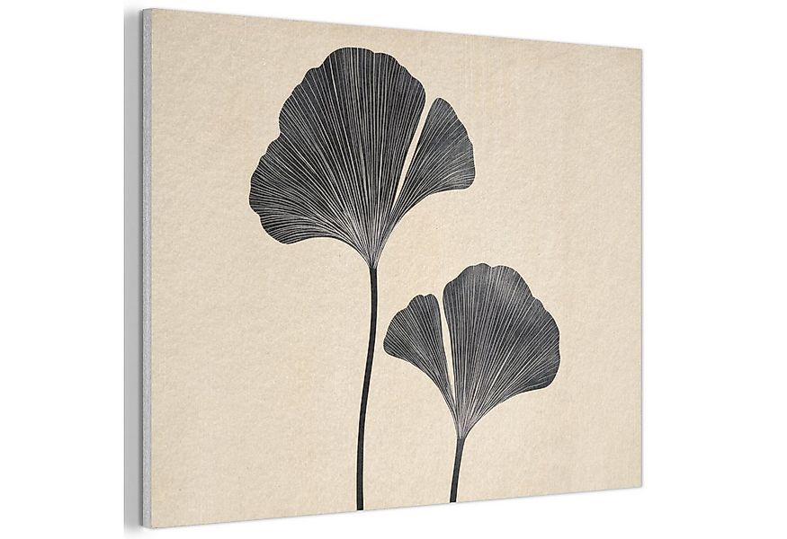 MuchoWow Gemälde Blätter - Minimalistisch - Schwarz, Fotodruck (1 St), Akus günstig online kaufen