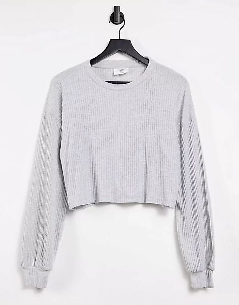 Chelsea Peers – Sweatshirt aus weichem Bio-Rippjersey in Grau günstig online kaufen