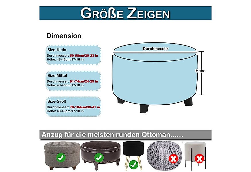 BTTO Stuhlhusse Hockerbezug Sofahusse Stretch Bezug Schonbezug Hocker Sofah günstig online kaufen