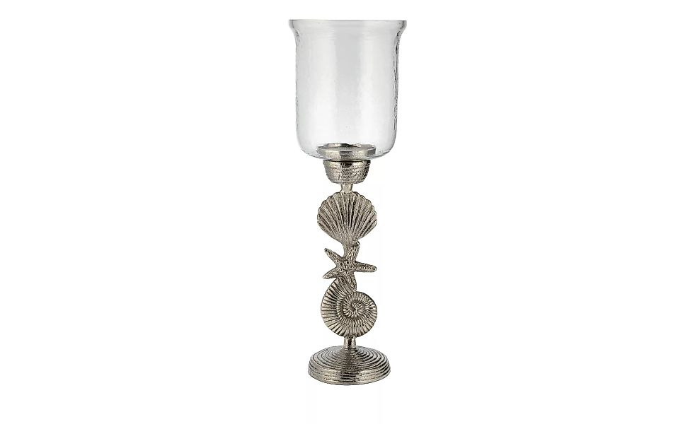 Windlicht - silber - Metall, Glas - 48,5 cm - Dekoration > Laternen & Windl günstig online kaufen