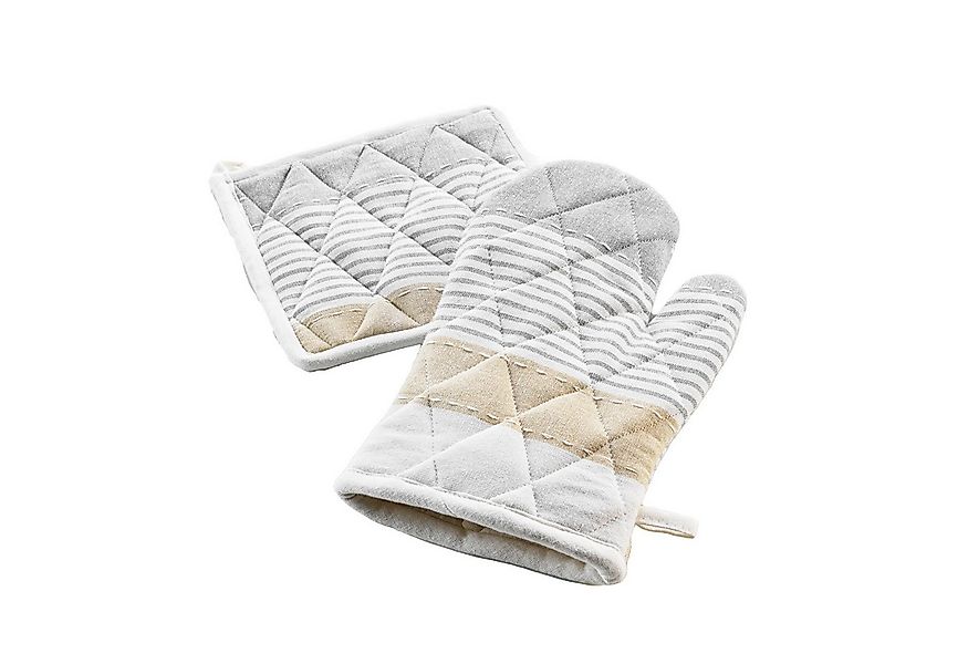 Macosa Home Topfhandschuhe Backhandschuh & Topflappen Beige gestreift rutsc günstig online kaufen
