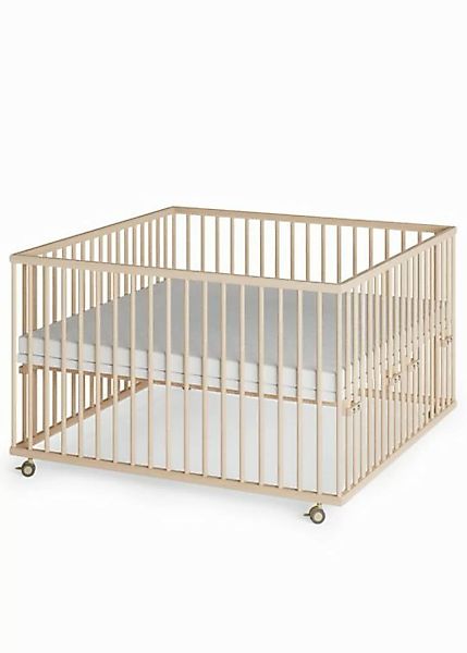 Sämann Babybett Laufgitter XXL 120x120 cm mit Matratze SleepPlus - natur - günstig online kaufen