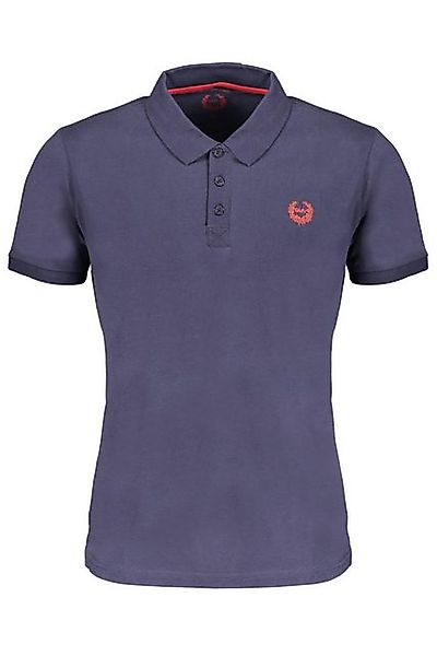 GIAN MARCO VENTURI Poloshirt Elegantes Herren-Poloshirt in Blau mit Sticker günstig online kaufen