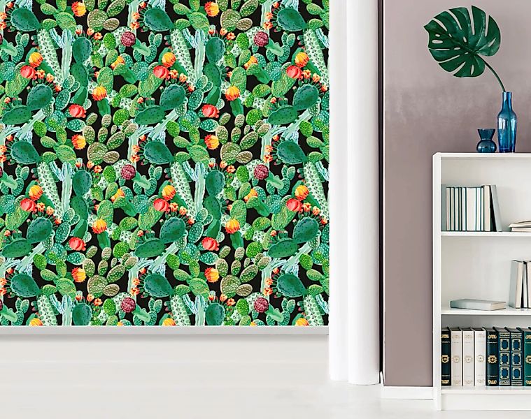 queence Vinyltapete »Enni«, bedruckt-Motiv-botanisch-floral-gemustert-natür günstig online kaufen