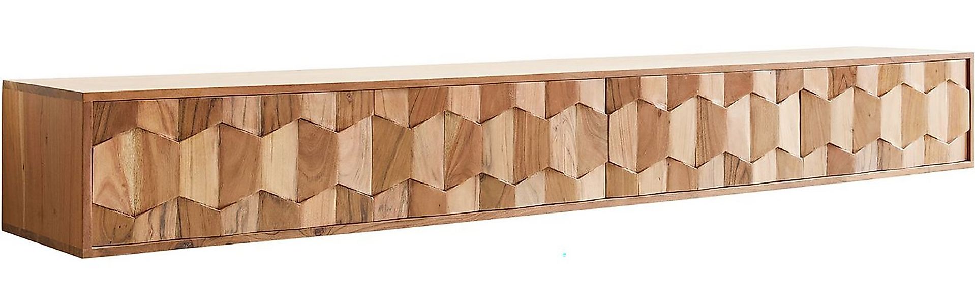 DELIFE Lowboard Fevo, Fevo Akazie Natur 200 cm 4 Türen schwebend Lowboard günstig online kaufen