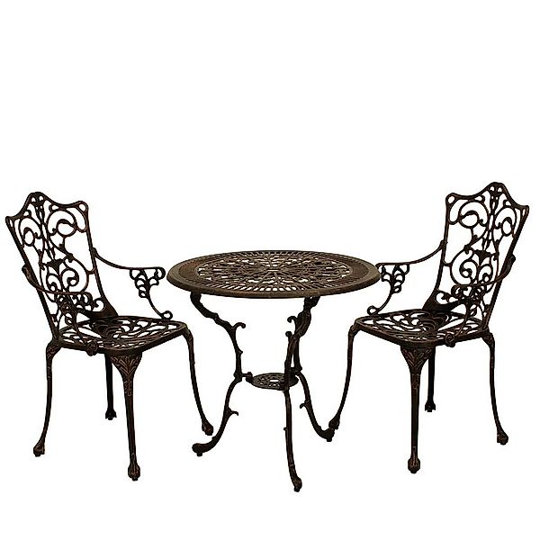 Gartentischgruppe im Vintage Look Bronzefarben (dreiteilig) günstig online kaufen