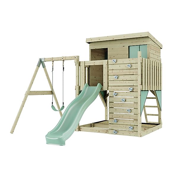 PolarPlay Spielturm Tjorven, mit Kinderschaukel, Mintgrün günstig online kaufen