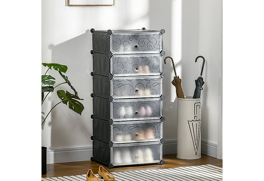 HOMCOM Schuhregal Modulares Regalsystem für 6 Paar Schuhe, Schuhregal 1-tlg günstig online kaufen