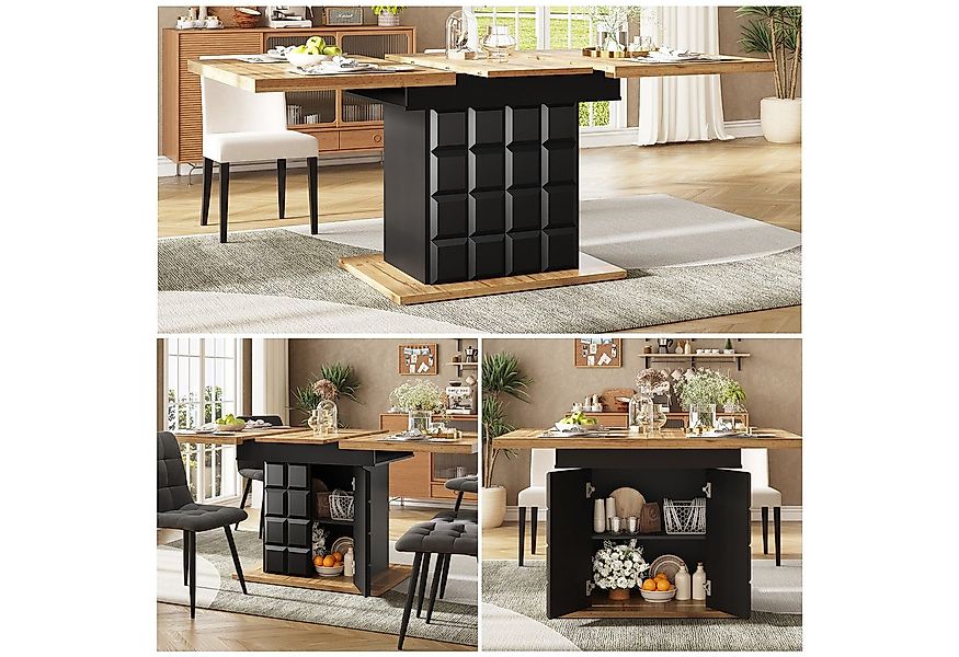 HAUSS SPOLE Esstisch Teleskoptisch 110-140×80cm, Küchentisch mit kariertem günstig online kaufen