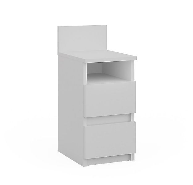 Vicco Nachtschrank Monty, Weiß, 25 x 59.1 cm mit 2 Schubladen günstig online kaufen
