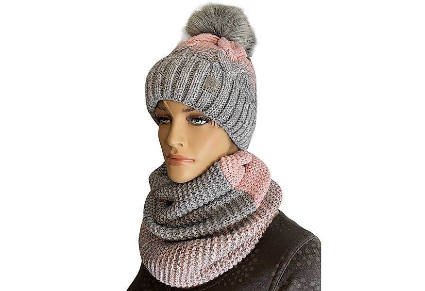 Taschen4life Bommelmütze Mütze & Schal Set achti 2469 (2er Set, Strickmütze günstig online kaufen