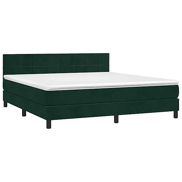 vidaXL Boxspringbett mit Matratze Dunkelgrün 180x200 cm Samt 3141320 günstig online kaufen