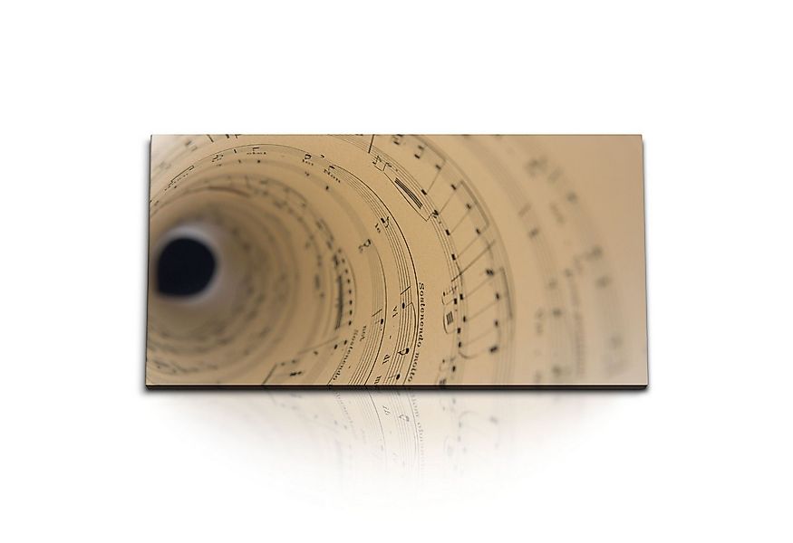 Sinus Art Leinwandbild Kunstdruck Bilder 120x60cm Musiknoten Notenblatt Mus günstig online kaufen