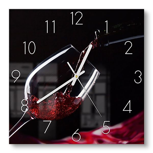 DEQORI Wanduhr 'Rotwein ins Glas gegossen' günstig online kaufen