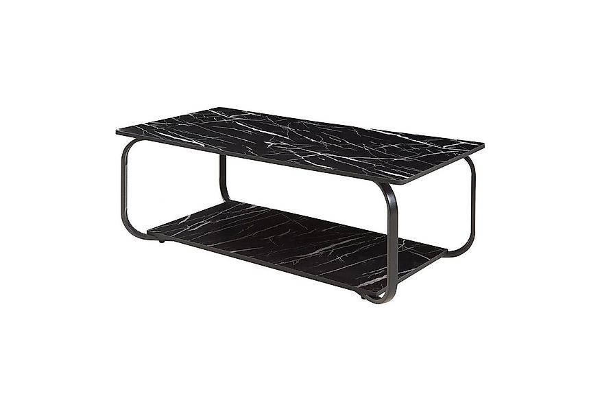 en.casa Couchtisch, Couchtisch »Kolta« 120x60x43 cm Marmoroptik, Schwarz günstig online kaufen