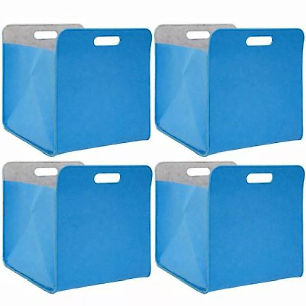 Dune Design® Aufbewahrungsbox 4er Set Cube Filz Blau 33x38x33cm blau günstig online kaufen