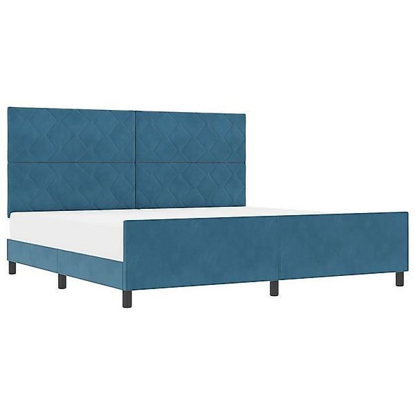 vidaXL Bett Bettgestell Dunkelblau 200x200 cm Samt (1-tlg) günstig online kaufen