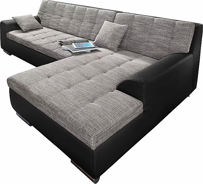 DOMO collection Ecksofa Treviso, wahlweise mit Bettfunktion, incl. Zierkiss günstig online kaufen