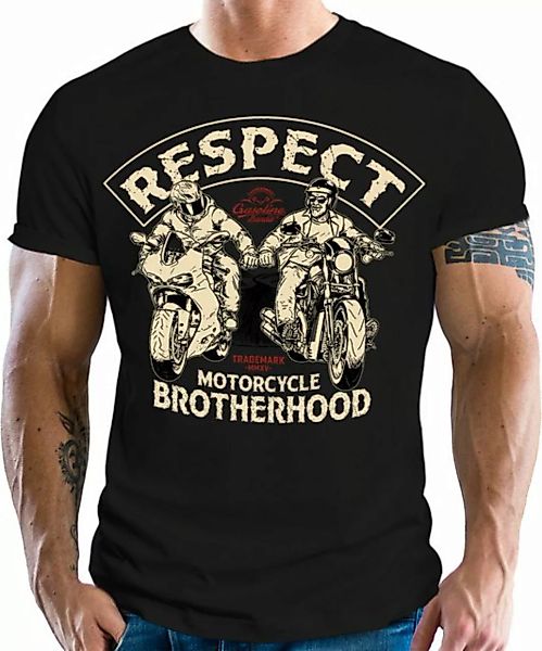 GASOLINE BANDIT® T-Shirt für Motorrad Fans: Respect - Motorcycle Brotherhoo günstig online kaufen