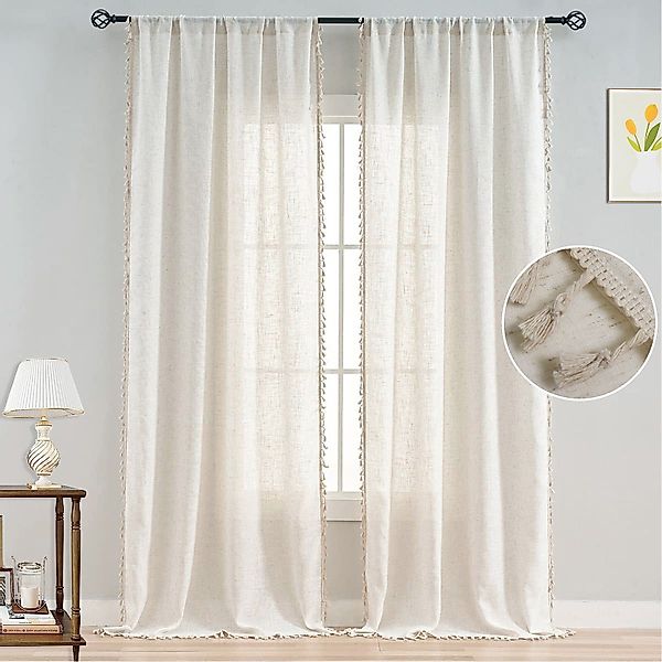 Jibenhome Schiebegardine Voile Gardinen,Retro Vorhänge mit günstig online kaufen