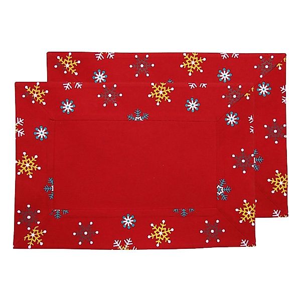 Homescapes Platzset Rotes Tischset Weihnachten mit günstig online kaufen