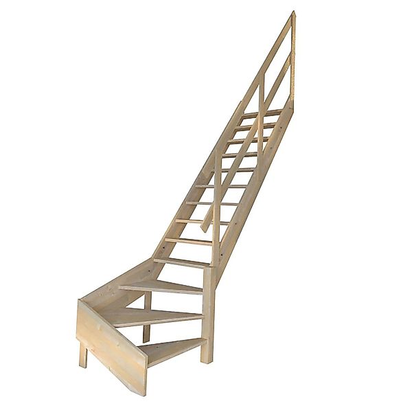 StarWood Treppe Korfu Fichte Gewendelt Rechts Holzgeländer günstig online kaufen