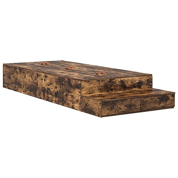 vidaXL Bett Stauraumbett Rauch-Eiche Holzwerkstoff 236,5 x 90 x 31,5 cm (1- günstig online kaufen