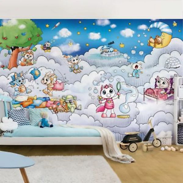 Bilderwelten Vliestapete Schlafmützen - in den Wolken weiß Gr. 288 x 190 günstig online kaufen