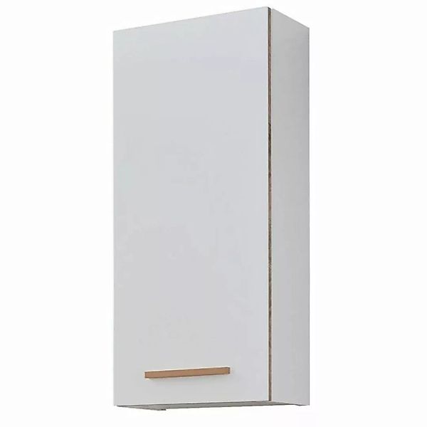 Lomadox Badezimmer Wandschrank DOVER-66 in Weiß Glanz mit 3D Kanten in Rivi günstig online kaufen