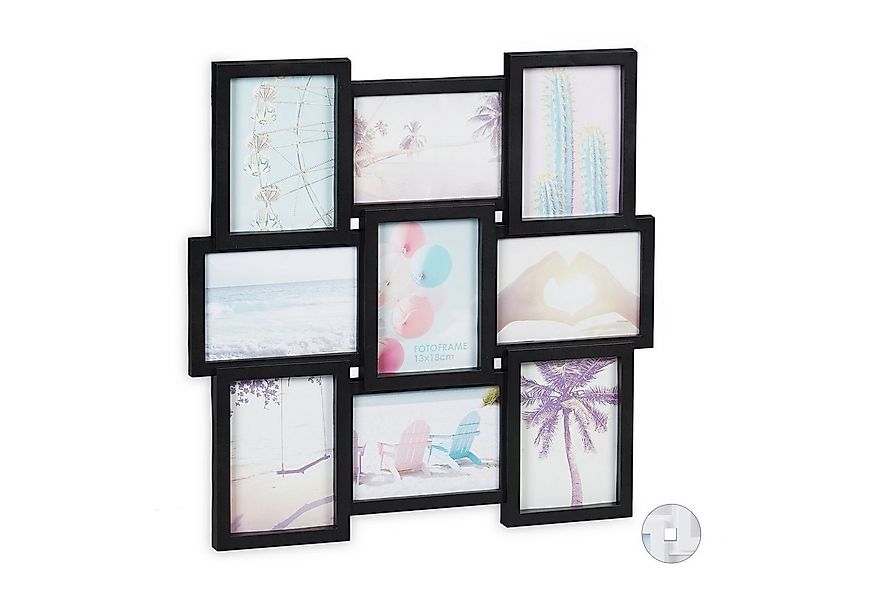 relaxdays Collagerahmen Bilderrahmen Collage 9 Bilder, schwarz günstig online kaufen
