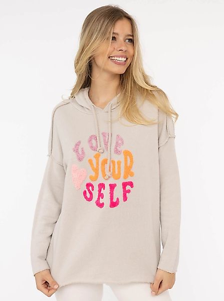 Zwillingsherz Hoodie ""Love Yourself"", mit Kapuze und Flockprint in frisch günstig online kaufen