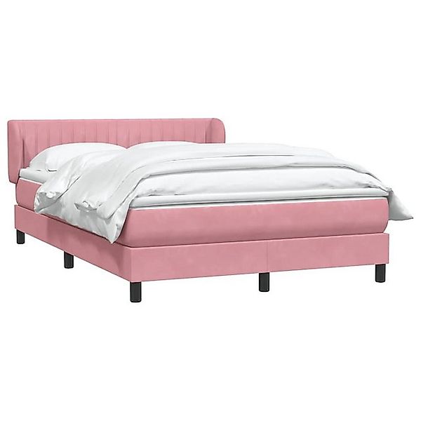 vidaXL Bett Boxspringbett mit Matratze Rosa 140x210 cm Samt günstig online kaufen