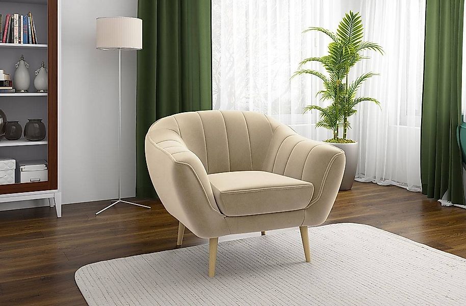 MKS MÖBEL Sofa Gaja, Set, Sessel, T30-Schaum, Buchenbeine, Holzbeine, Feder günstig online kaufen