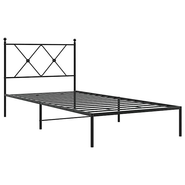 vidaXL Bettgestell mit Kopfteil Metall Schwarz 90x190 cm 376494 günstig online kaufen
