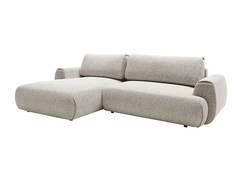 Ecksofa mit Schlaffunktion - Ecke links - melierter Stoff - Grau - MONELIA günstig online kaufen