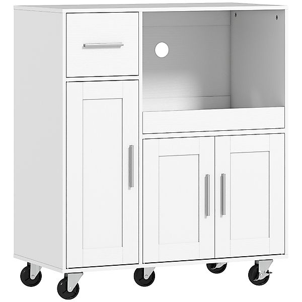 HOMCOM Küchenbeistellschrank auf Rollen, Sideboard für Mikrowelle mit auszi günstig online kaufen