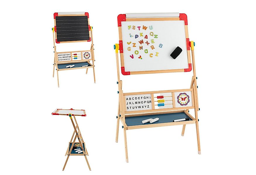 COSTWAY Standtafel Kinder Kreidetafel, Holz, mit Papierrolle günstig online kaufen