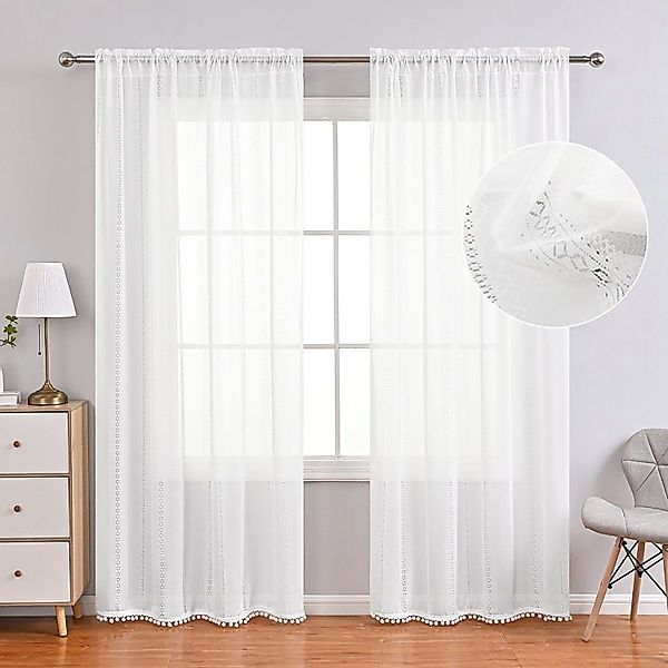 BYSURE Gardine, Stangendurchzug (2 St), transparent, günstig online kaufen