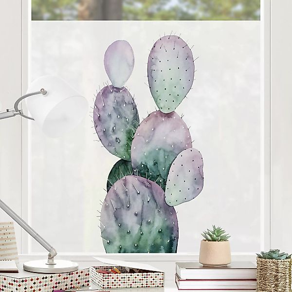 Fensterfolie Kaktus in Lila II günstig online kaufen