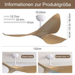 Sofucor Deckenventilator ohne Licht, mit Fernbedienung, günstig online kaufen