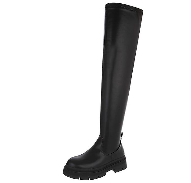 Ital-Design Elegante Overkneestiefel mit robuster Sohle für Damen Plateaust günstig online kaufen