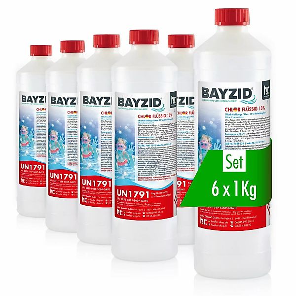 Bayzid Chlor 13% Flüssig für Pools 6 x 1kg günstig online kaufen